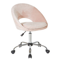 OSP Home Furnishings ML26SA-V3 Milo Height Adjustable Home Office Chair in Durable Micro-Fiber Blush Velvet